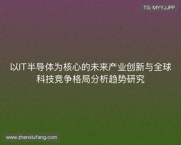 以IT半导体为核心的未来产业创新与全球科技竞争格局分析趋势研究 以IT半导体为核心的未来产业创新与全球科技竞争格局分析趋势研究